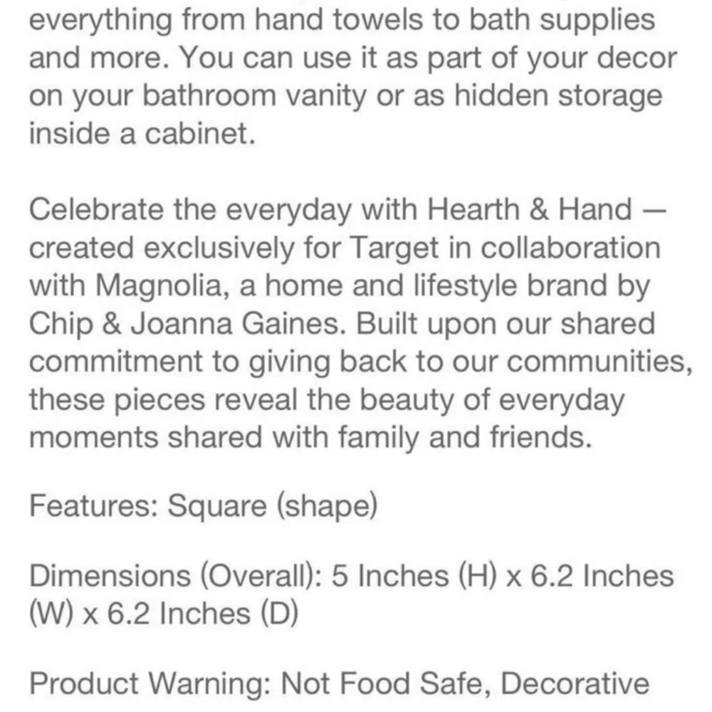 Hearth & Hand Magnolia Black Wire Storage Basket Bathroom Organization